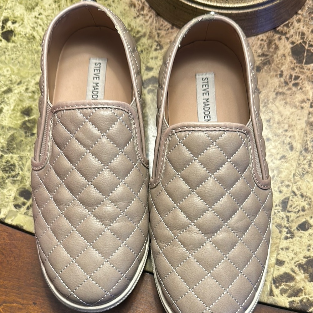 Steve Madden Quilted Slip-On Sneakers - Beige